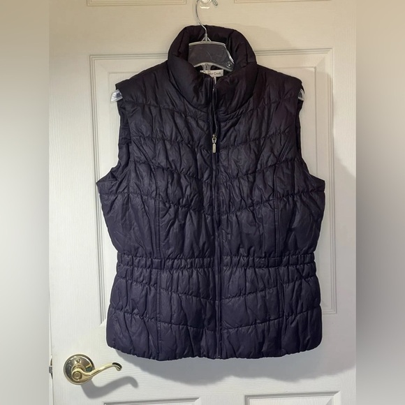 Coldwater Creek Jackets & Blazers - Coldwater Creek Vest Women’s Size 14 L Dark Purple Stretch Puffer Quilted